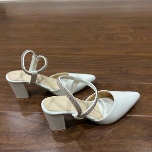White wedding heels